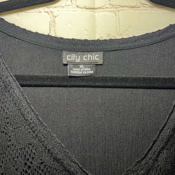 City Chic Tisha Black Lace Maxi Dress Bell Sleeve Boho Whimsigoth Plus Sz XL‎ 22 - Picture 9 of 11